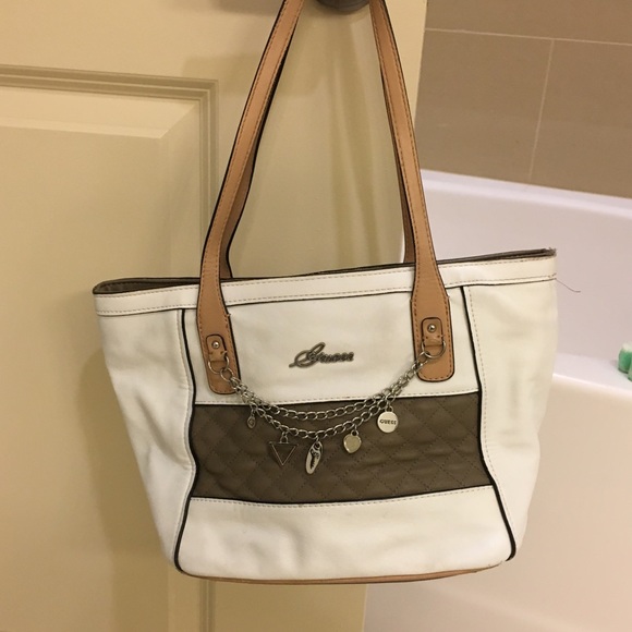 Guess Handbags - Guess brand white and cream tote